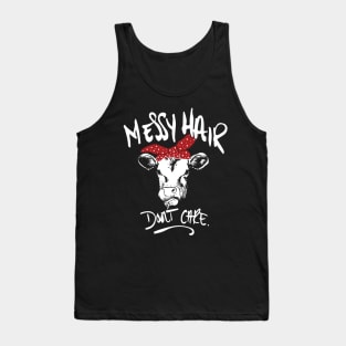 Funny Cow Saying, Messy Hair, Heifer Gift, Cow Lover graphic Tank Top